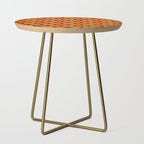 Such Cute Flowers Retro Floral Pattern in 70s Orange and Brown  Side Table Gallery Image 1