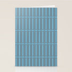 Eclectic Geometric Minimalist Geo Box Striped Pattern in Bold Blue Brown Cream Stationery Card Gallery Image 2