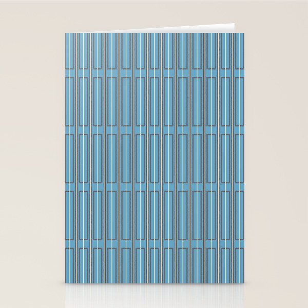 Eclectic Geometric Minimalist Geo Box Striped Pattern in Bold Blue Brown Cream Stationery Card Gallery Image 2