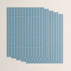 Eclectic Geometric Minimalist Geo Box Striped Pattern in Bold Blue Brown Cream Wrapping Paper Gallery Image 3