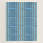 Eclectic Geometric Minimalist Geo Box Striped Pattern in Bold Blue Brown Cream Jigsaw Puzzle Gallery Image 1