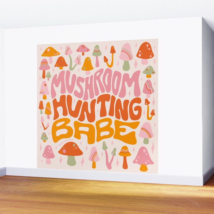 Mushroom Hunting Babe Wall Mural Gallery Image 2