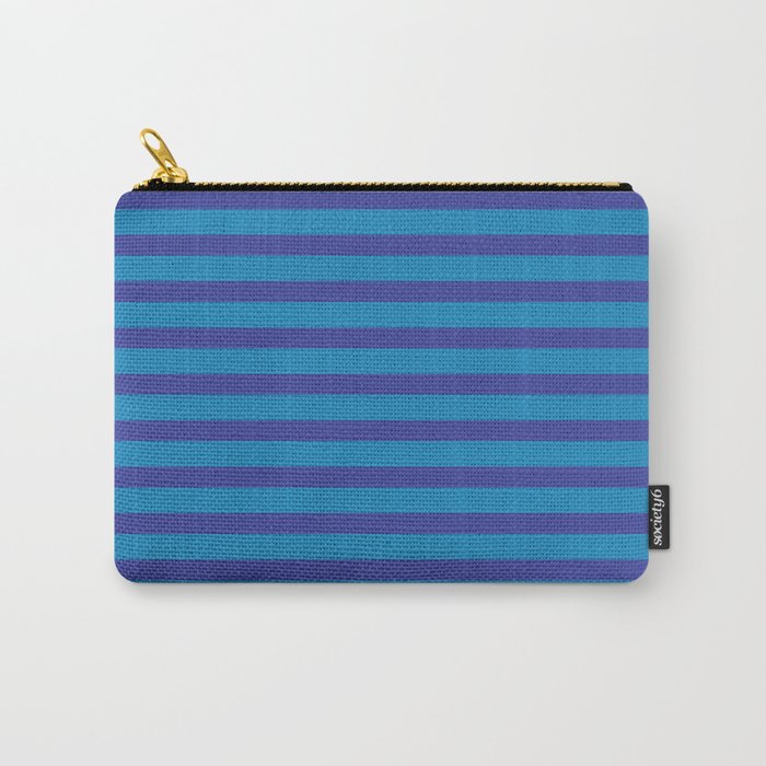 Bold Stripes in Double Blue Carry All Pouch Gallery Image 1