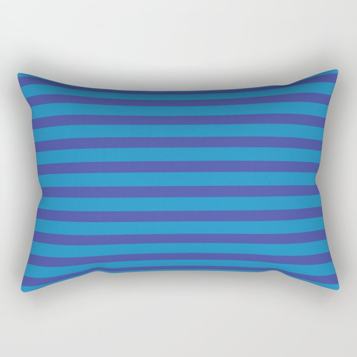 Bold Stripes in Double Blue Rectangular Pillow Gallery Image 1