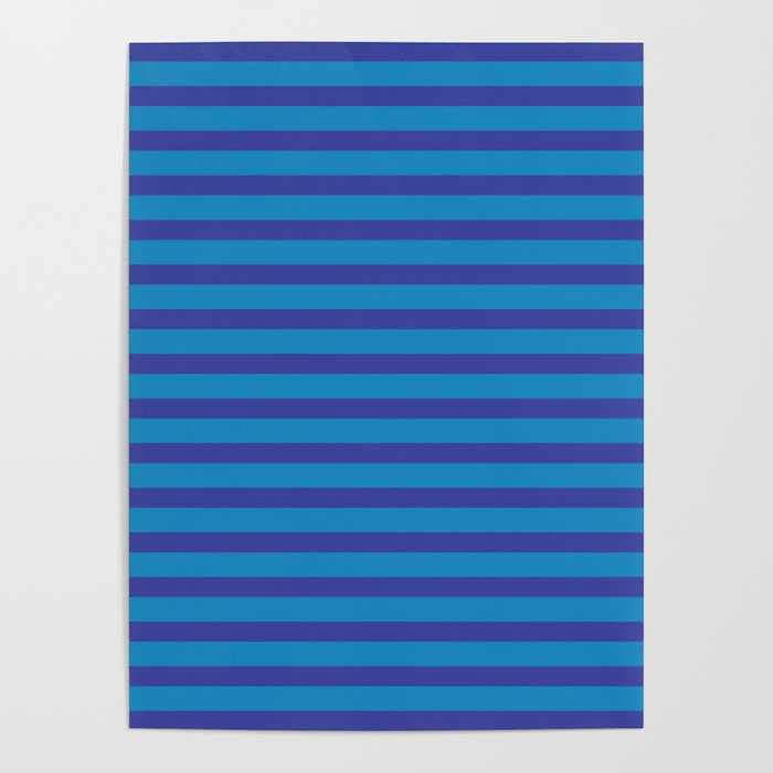 Bold Stripes in Double Blue Poster Gallery Image 1