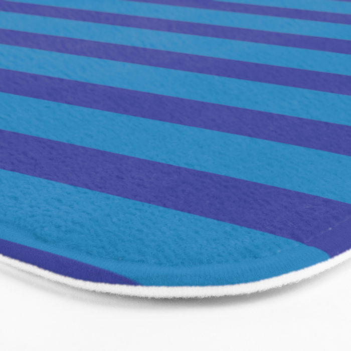 Bold Stripes in Double Blue Bath Mat Gallery Image 3