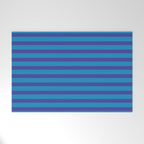 Bold Stripes in Double Blue Welcome Mat Gallery Image 1