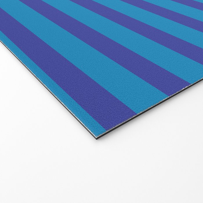 Bold Stripes in Double Blue Welcome Mat Gallery Image 2