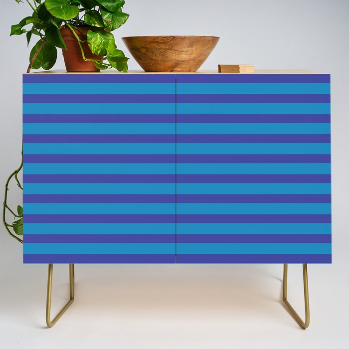 Bold Stripes in Double Blue Credenza Gallery Image 1