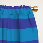 Bold Stripes in Double Blue Window Curtain Gallery Image 2