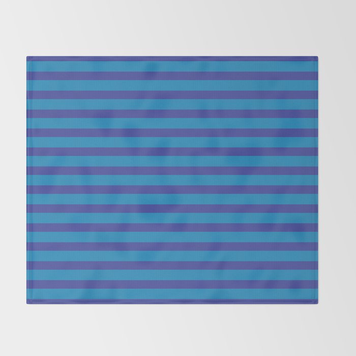 Bold Stripes in Double Blue Throw Blanket Gallery Image 2