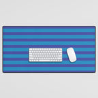 Bold Stripes in Double Blue Desk Mat Gallery Image 1
