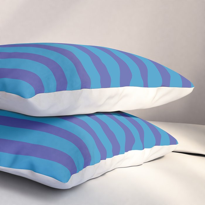 Bold Stripes in Double Blue Pillow Sham Gallery Image 3