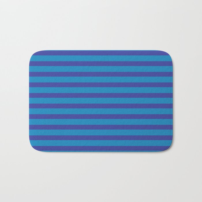 Bold Stripes in Double Blue Bath Mat Gallery Image 1
