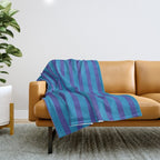 Bold Stripes in Double Blue Throw Blanket Gallery Image 1