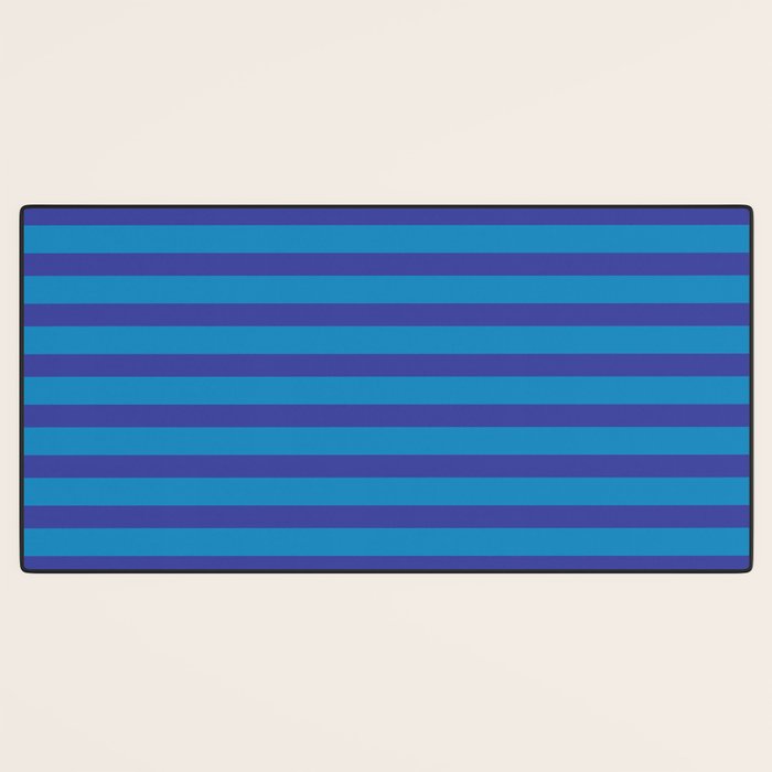 Bold Stripes in Double Blue Desk Mat Gallery Image 3