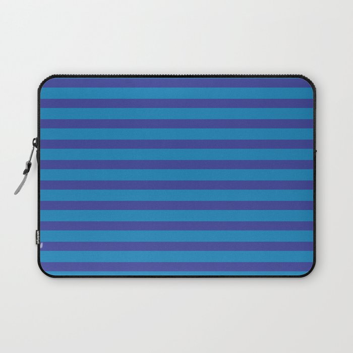 Bold Stripes in Double Blue Laptop Sleeve Gallery Image 1
