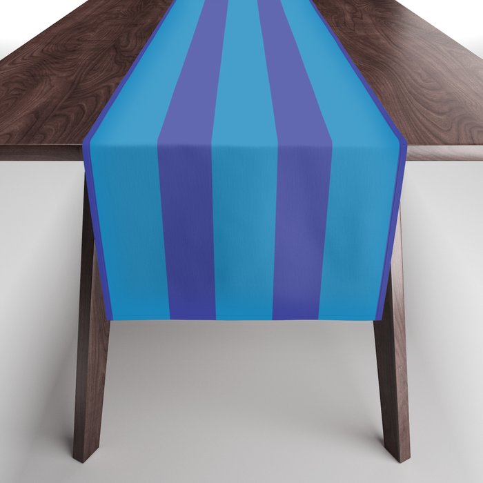 Bold Stripes in Double Blue Table Runner Gallery Image 1