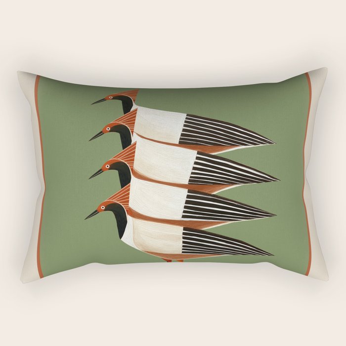 Four Birds I Rectangular Pillow Gallery Image 1