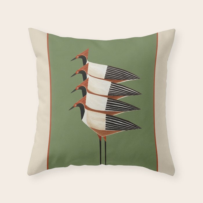 Four Birds I Throw Pillow Gallery Image 6