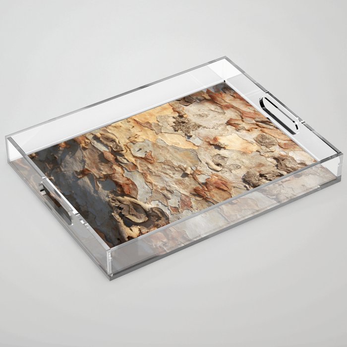 Eucalyptus Tree Peeling Bark Abstract Acrylic Tray Gallery Image 1