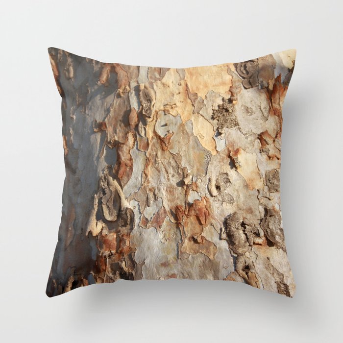 Eucalyptus Tree Peeling Bark Abstract Throw Pillow Gallery Image 1