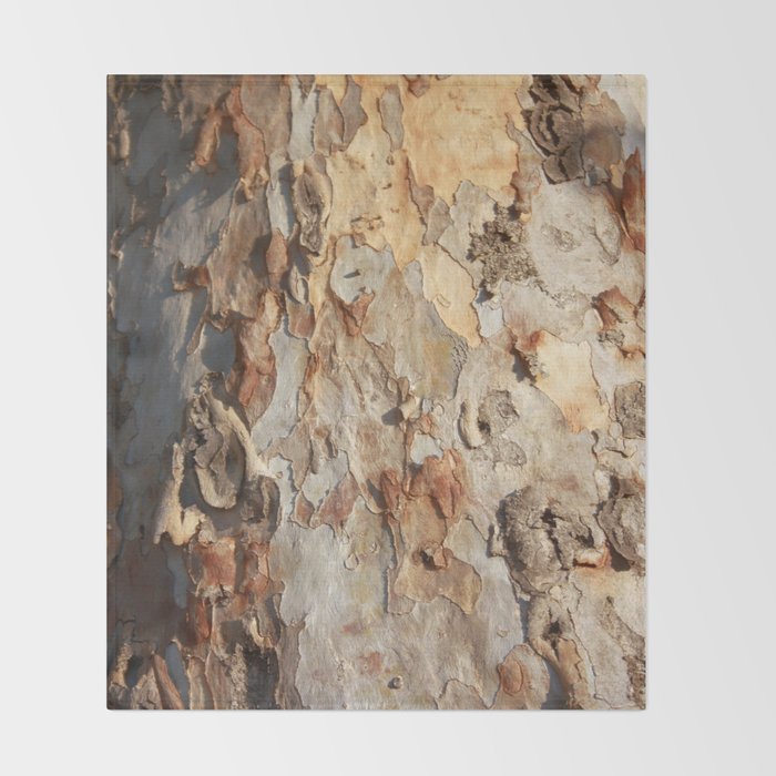 Eucalyptus Tree Peeling Bark Abstract Throw Blanket Gallery Image 2
