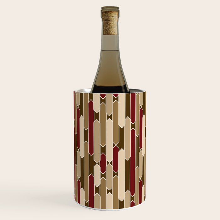 Modern Tabs in Brown, Burgundy and Tan Wine Chiller Gallery Image 1