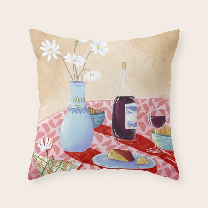 Dinner Still Life Throw Pillow Gallery Image 6
