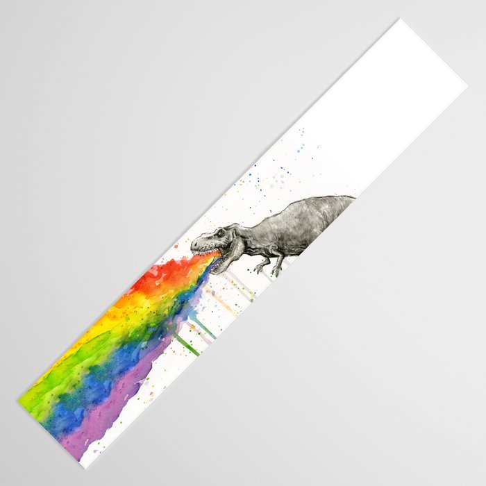 T-Rex Dinosaur Vomits Rainbow Table Runner Gallery Image 3