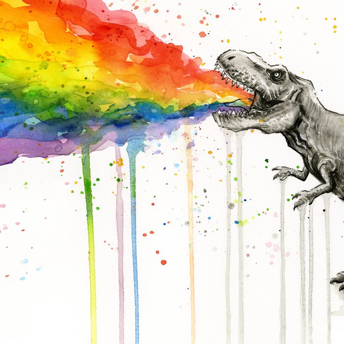 T-Rex Dinosaur Vomits Rainbow Coffee Mug Gallery Image 2
