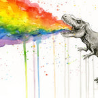 T-Rex Dinosaur Vomits Rainbow Coffee Mug Gallery Image 2