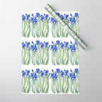 Blue Iris, Illustration Wrapping Paper Gallery Image 1