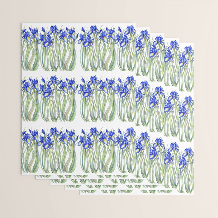 Blue Iris, Illustration Wrapping Paper Gallery Image 3