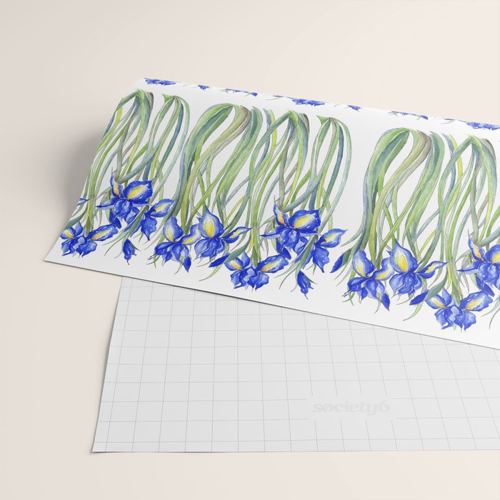 Blue Iris, Illustration Wrapping Paper Gallery Image 2