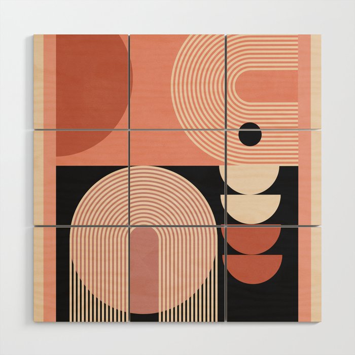 Abstract Geometric Shapes 209 Wood Wall Art Gallery Image 1