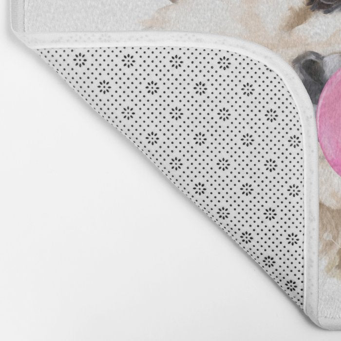 Bubble Gum Sneaky Llama Bath Mat Gallery Image 2
