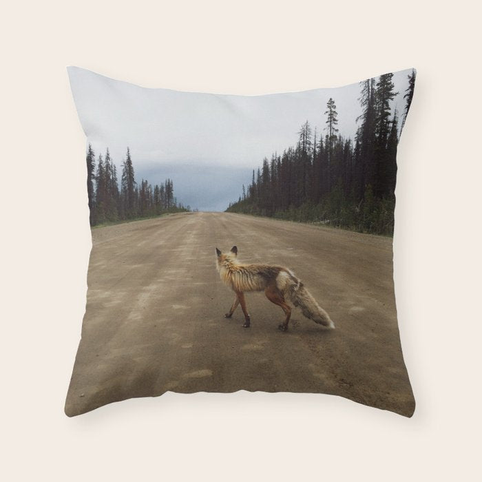 Road Fox Throw Pillow Gallery Image 6