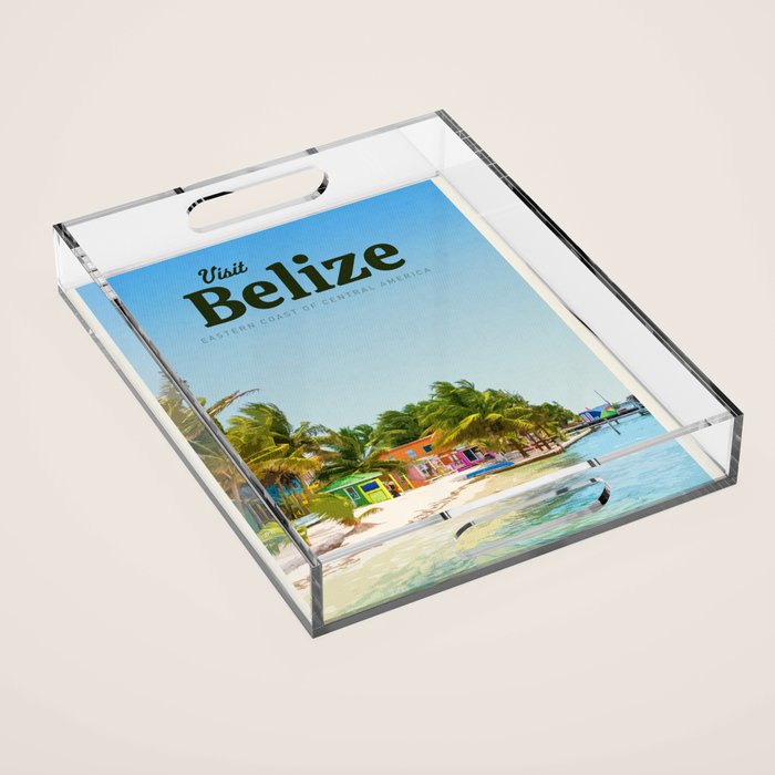 Visit Belize  Acrylic Tray Gallery Image 1