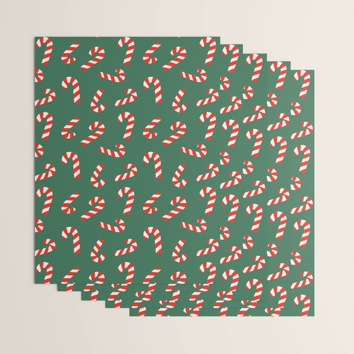 Candy Canes - Green Wrapping Paper Gallery Image 3