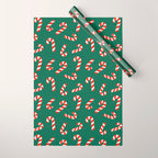 Candy Canes - Green Wrapping Paper Gallery Image 1