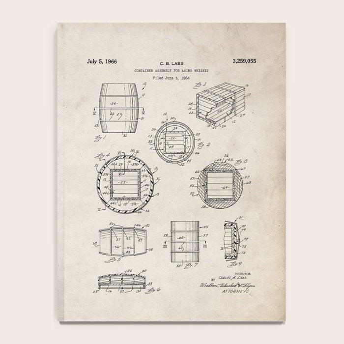Whisky Barrel Patent - Whisky Art - Antique Notebook Gallery Image 4