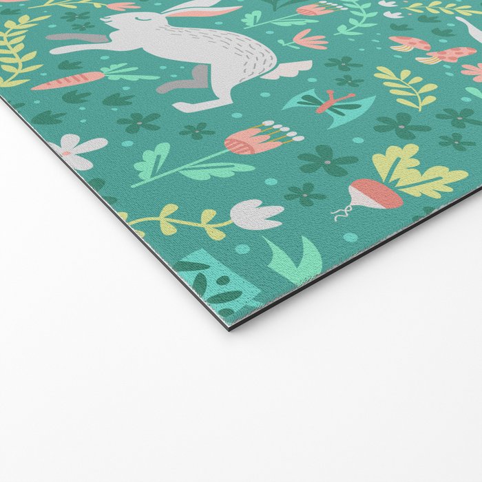 Spring Pattern of Bunnies with Turtles Welcome Mat Gallery Image 2