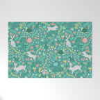 Spring Pattern of Bunnies with Turtles Welcome Mat Gallery Image 1