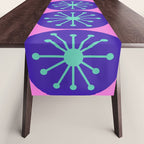 Mid Century Modern Atomic Dots Retro Pattern Purple Pink Table Runner Gallery Image 1