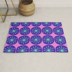 Mid Century Modern Atomic Dots Retro Pattern Purple Pink Rug Gallery Image 1