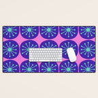 Mid Century Modern Atomic Dots Retro Pattern Purple Pink Desk Mat Gallery Image 1