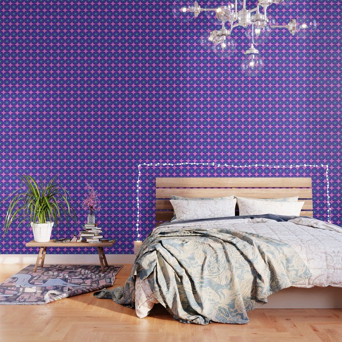 Mid Century Modern Atomic Dots Retro Pattern Purple Pink Wallpaper Gallery Image 1