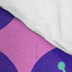 Mid Century Modern Atomic Dots Retro Pattern Purple Pink Comforter Gallery Image 4