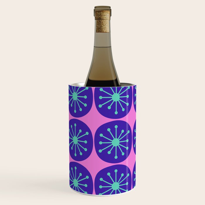 Mid Century Modern Atomic Dots Retro Pattern Purple Pink Wine Chiller Gallery Image 2